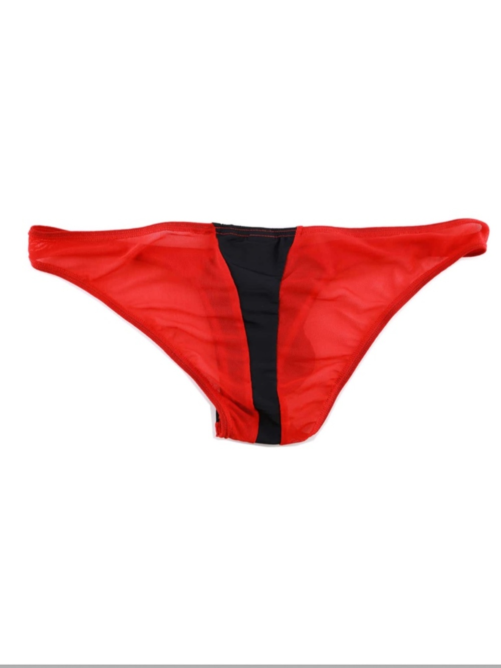 Shein New Mens Red And Black Semi-Sheer Brief Underwear - Picture 13 of 14